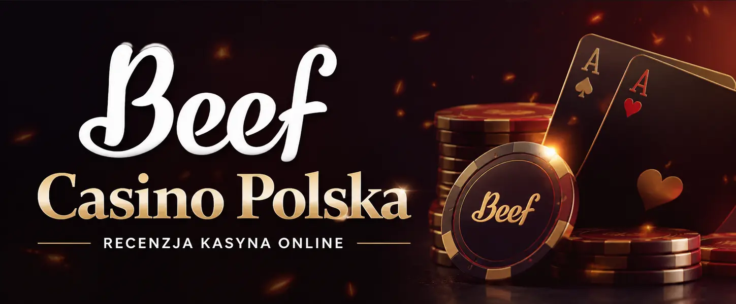 Baner główny Beef Casino Polska w czerwono-czarnej stylistyce